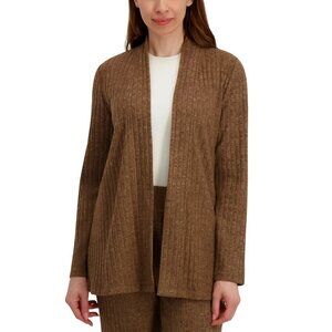 Andrew Marc Women's XS Brown Ribbed Open Front Cardigan Sweater M0801